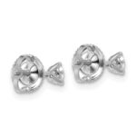 18k White Gold 1/4 carat Lab Grown Diamond VS+ F+ Round Complete Three Prong Screwback Stud Earrings - Image 3