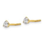18k 1/3 carat Certified Lab Grown Diamond VS+ F+ Round Complete Three Prong Screwback Stud Earrings - Image 2