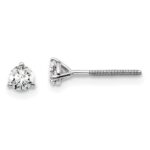 Platinum 1/3 carat Lab Grown Diamond VS+ F+ Round Complete Three Prong Screwback Stud Earrings