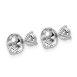 18k White Gold 1/2 carat Lab Grown Diamond VS+ F+ Round Complete Three Prong Screwback Stud Earrings - Image 3