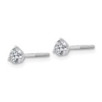 Platinum 1/2 carat Lab Grown Diamond VS+ F+ Round Complete Three Prong Screwback Stud Earrings - Image 2