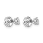 Platinum 1/2 carat Certified Lab Grown Diamond VS+ F+ Round Complete Three Prong Screwback Stud Earrings - Image 3