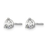 14k White Gold 1/2 carat Lab Grown Diamond VS+ F+ Round Complete Three Prong Screwback Stud Earrings - Image 2