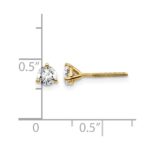 14k 1/2 carat Lab Grown Diamond VS/SI+ G+ Round Complete Three Prong Screwback Stud Earrings - Image 5