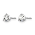 14k White Gold 5/8 carat Lab Grown Diamond VS/SI+ G+ Round Complete Three Prong Screwback Stud Earrings - Image 2