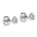 14k White Gold 5/8 carat Certified Lab Grown Diamond VS+ F+ Round Complete Three Prong Screwback Stud Earrings - Image 4