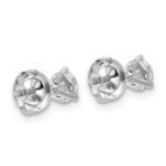 18k White Gold 3/4 carat Certified Lab Grown Diamond VS+ F+ Round Complete Three Prong Screwback Stud Earrings - Image 3