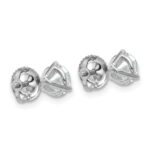 14k White Gold 1 1/2 carat Lab Grown Diamond VS+ F+ Round Complete Three Prong Screwback Stud Earrings - Image 4