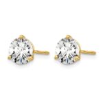 14k 1 1/2 carat Lab Grown Diamond VS+ F+ Round Complete Three Prong Screwback Stud Earrings - Image 2
