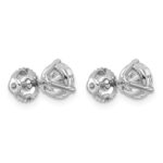 Platinum 4 carat Certified Lab Grown Diamond VS+ F+ Round Complete Three Prong Screwback Stud Earrings - Image 3