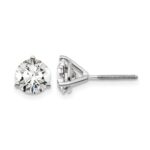 14k White Gold 1 3/4 carat Lab Grown Diamond VS/SI+ G+ Round Three Prong Complete Screwback Stud Earrings