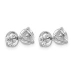14k White Gold 4 carat Lab Grown Diamond VS/SI+ G+ Round Complete Three Prong Screwback Stud Earrings - Image 3