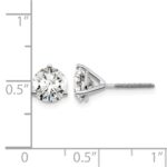 14k White Gold 1 3/4 carat Lab Grown Diamond VS+ F+ Round Three Prong Complete Screwback Stud Earrings - Image 4