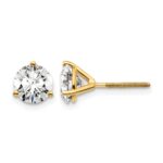14k 1 3/4 carat Certified Lab Grown Diamond VS+ F+ Round Three Prong Complete Screwback Stud Earrings