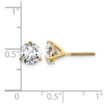 14k 1 3/4 carat Lab Grown Diamond VS/SI+ G+ Round Three Prong Complete Screwback Stud Earrings - Image 4