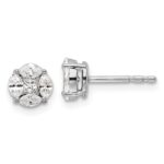 14k White Gold 1/2 carat Lab Grown Diamond VS/SI+ G+ Complete Round and Marquise Halo Post Earrings