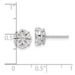 14k White Gold 1 carat Lab Grown Diamond VS/SI+ G+ Complete Round and Marquise Halo Post Earrings - Image 2