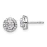 14k White Gold 1/2 carat Lab Grown Diamond VS/SI+ G+ Complete Round and Marquise Halo Post Earrings
