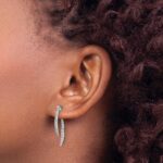 14k White Gold 5/8 carat Lab Grown Diamond VS/SI+ G+ Front and Back Dangle Post Earrings - Image 3