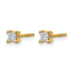 14k 1/4 carat Lab Grown Diamond VS/SI+ G+ Princess Complete Four Prong Stud Earrings - Image 2