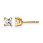 14k 5/8 carat Lab Grown Diamond VS+ F+ Princess Complete Four Prong Stud Earrings