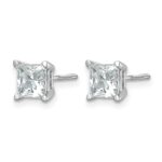 14kw Princess 4-Prong 2.00ct. Screw Back Post Earring Mountings w/ Backs - Image 2