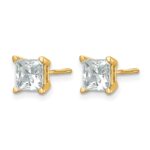 14k Princess Four Prong 1.5ct Screwback Post Earring Mountings - Image 2