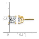 14k 2 carat Certified Lab Grown Diamond VS+ F+ Princess Complete Four Prong Screwback Stud Earrings - Image 4