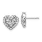 14k White Gold 3/4 carat Lab Grown Diamond VS/SI+ G+ Complete Halo Heart Post Earrings