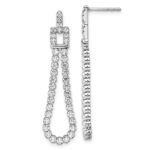 14k White Gold 1 5/8 carat Lab Grown Diamond VS/SI+ G+ Complete Dangle Loop Post Earrings