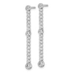 14k White Gold 1 carat Lab Grown Diamond VS/SI+ G+ Complete Dangle Post Earrings - Image 2