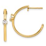 14k 1/4 carat Lab Grown Diamond VS/SI+ G+ Complete C-Hoop Post Earrings