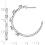 14k White Gold 3/4 carat Lab Grown Diamond VS/SI+ G+ Complete C-Hoop Post Earrings - Image 4