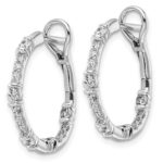 14k White Gold 3/4 carat Lab Grown Diamond VS/SI+ G+ Complete In and Out Hoop Earrings - Image 2