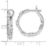 14k White Gold 3/4 carat Lab Grown Diamond VS/SI+ G+ Complete In and Out Hoop Earrings - Image 4