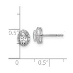 14k White Gold 1/8 carat Lab Grown Diamond VS/SI+ G+ Semi-Mount Oval Halo Earrings - Image 5