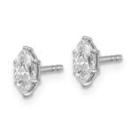 14kw 1/2 ctw Lab Grown Diamond VS+ F+ Marquise 6 Prong Earring - Image 2