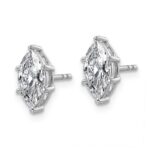14kw 1 1/2 ctw Lab Grown Diamond VS+ F+ Marquise 6 Prong Earring - Image 2