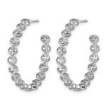 14kw 3 1/5ct Lab Grown Dia VS+ F+ Post East/West Oval Hoop Earrings - Image 2