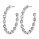 14kw 2ct Lab Grown Dia VS+ F+ Post Pear Hoop Earrings - Image 2