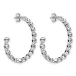 14kw 3ct Lab Grown Dia VS+ F+ Post Heart Hoop Earrings - Image 3