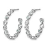 14kw 2 5/8ct Lab Grown Dia VS+ F+ Post Round/Heart Hoop Earrings - Image 2