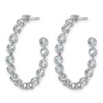 14kw 3 1/3ct Lab Grown Dia VS+ F+ Post Round/Heart Hoop Earrings - Image 2
