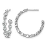 14kw 2 1/6ct Lab Grown Dia VS+ F+ Post Round/Pear Hoop Earrings