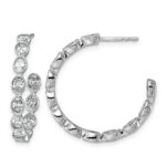 14kw 2 1/8ct Lab Grown Dia VS+ F+ Post Oval Hoop Earrings