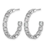 14kw 4 1/4ct Lab Grown Dia VS+ F+ Post Princess Hoop Earrings - Image 2