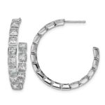 14kw 5 1/4ct Lab Grown Dia VS+ F+ Post Princess Hoop Earrings