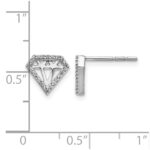 14k White Gold 1/8 carat Diamond Gemstone-Shaped Post Earrings - Image 4