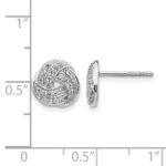 14k White Gold 1/4 carat Diamond Love Knot Post Earrings - Image 4