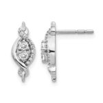 14k White Gold 1/4 carat Diamond Fancy Twist Post Earrings
